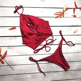 Lace-up Halter Bikini