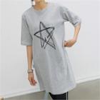 Short-sleeve Star Print T-shirt Dress