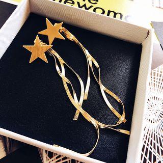 Star Swirl Drop Statement Earring 1 Pair - As Shown In Figure - One Size