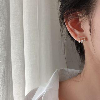 925 Sterling Silver Fringed Rhinestone Earring