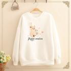 Bear & Rabbit Patched Fleece-lined Sweatshirt