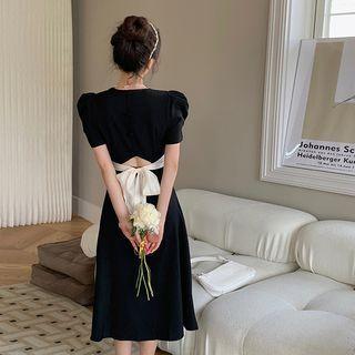 Bow Open Back A-line Dress