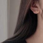925 Sterling Silver Rhinestone Open Hoop Earring 1 Pair - Silver - One Size