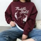 Illustration Loose-fit Fleece-lined Sweatshirt