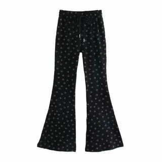 Smiley Print Flared Pants