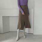 Asymmetric Slit Maxi Skirt
