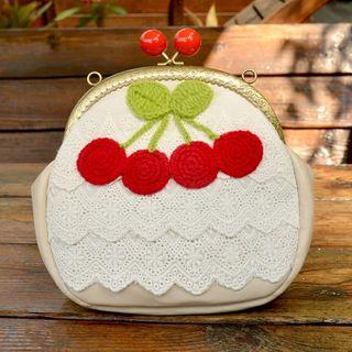 Chain Strap Cherry Accent Crossbody Bag