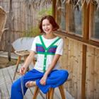 Striped Pointelle-knit Vest