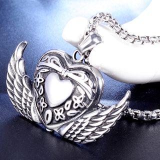 Heart Wings Pendant Without Chain - Pendant - Silver - One Size