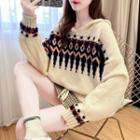 Hooded Patterned Sweater