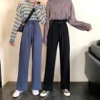 Tie-waist Straight Cut Wide-leg Pants