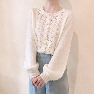 Bow Detail Heart & Flower Button Cardigan (2 Designs)