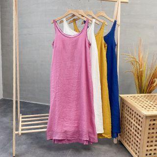 Sleeveless Midi A-line Sheath Dress