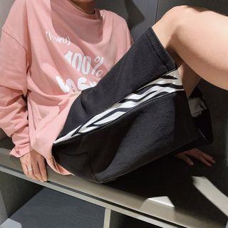High-waist Zebra Panel Shorts