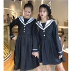 Sailor Collar A-line Mini Shirt Dress/ Shirt Dress