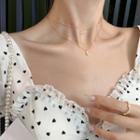 Rhinestone Moon & Star Layered Choker Necklace - Gold - One Size