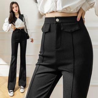 High-waist Slit Bell-bottom Pants