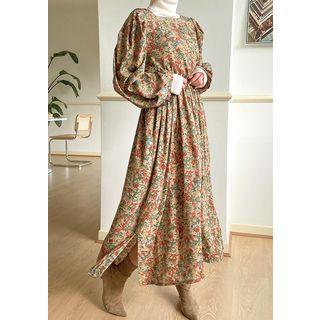 Square-neck Maxi Bloom Dress & Sash