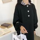 Leopard Collar Sweatshirt Dress