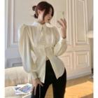 Details Puff-sleeve Slim Shirt