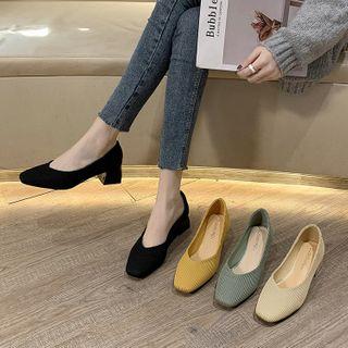 Low-heel Knit Pumps