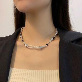 Layered Faux Pearl Choker