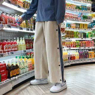 Snap Button Color Block Sweatpants