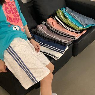 Elastic-waist Striped Sport Shorts