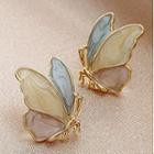 Butterfly Stud Earring 1 Pair - Yellow & Pink & Blue - One Size