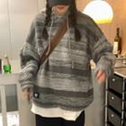 Gradient Hooded Knit Sweater Gray - One Size
