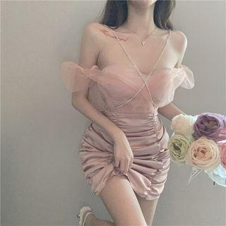 Patchwork Ruched Mini Dress