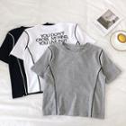 Lettering Short-sleeve Slim-fit T-shirt