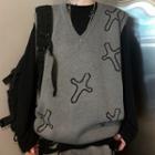 Cross Jacquard Sweater Vest