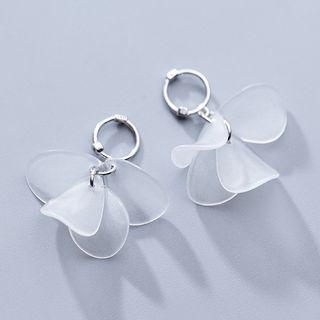 925 Sterling Silver Petal Fringed Earring 1 Pair - As Shown In Figure - One Size