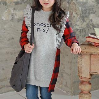 Couple Matching Long-sleeve Check Panel Top