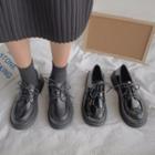 Round-toe Lace-up Faux Leather Shoes