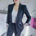 Double-breasted Pinstripe Slim-fit Blazer