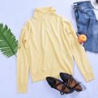 Turtleneck Knit Top Yellow - One Size
