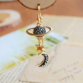 Non-matching Sequined Planet Star & Moon Dangle Earring