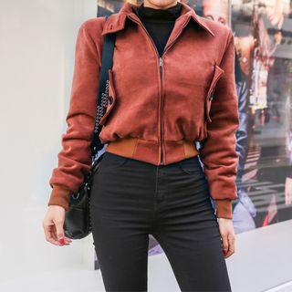 Convertible-collar Bomber Jacket