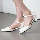 Ankle Strap Block-heel Pointed Sandals