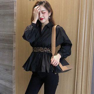Loose-fit Plain Shirt With Belt