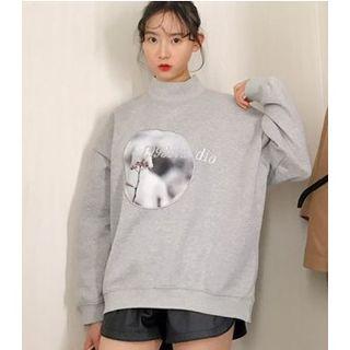 Patch Mock Neck Pullover