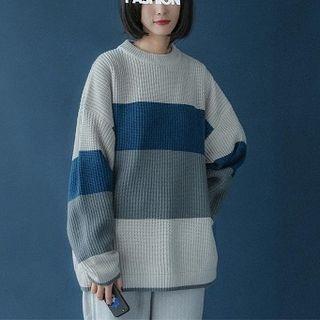 Couple-matching Color-block Sweater