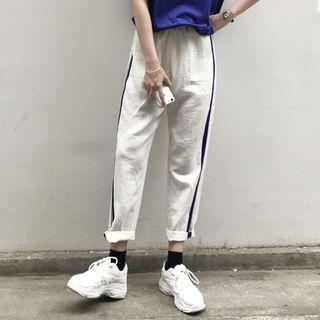 Lettering Cap-sleeve T-shirt / Sweatpants