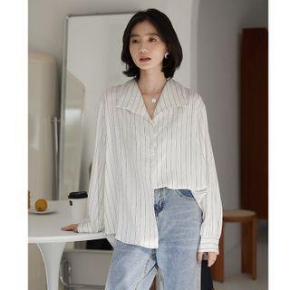 Pinstriped Shirt Gray Stripe - White - One Size