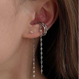 Braided Clip-on Earring 1 Pc - Clip On Earring - Silver - One Size