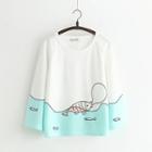 Fish Print Long-sleeve T-shirt