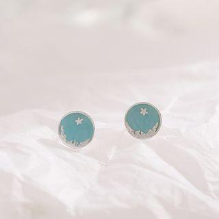 Disc Stud Earring 1 Pair - Disc Stud Earring - One Size