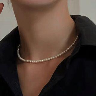 Faux Pearl Necklace 1 Pc - Necklace - White - One Size
